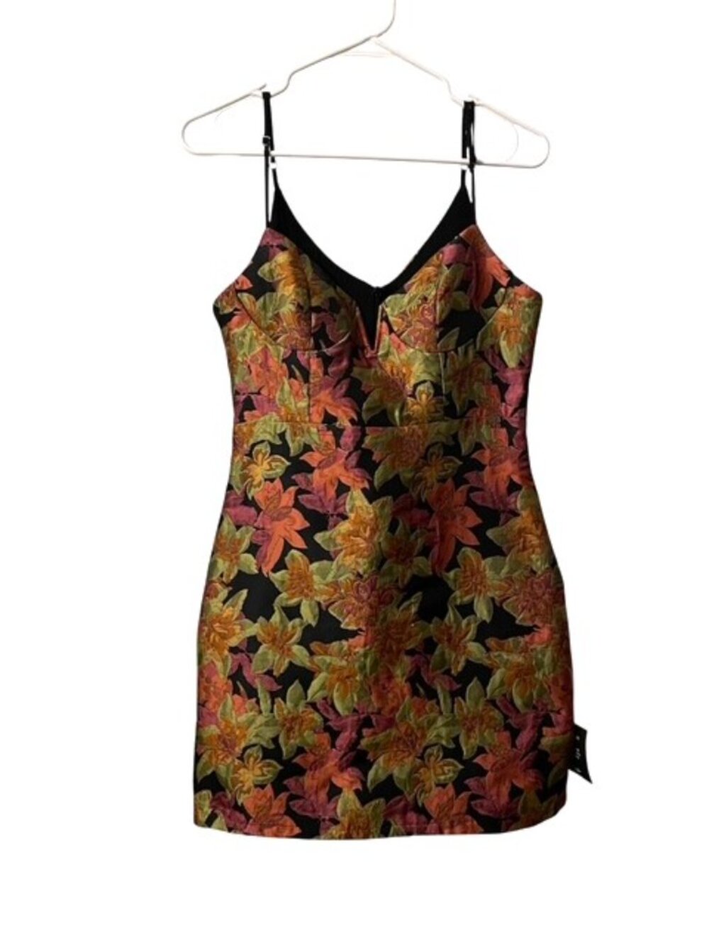 NWT Lulus Ready for Festivities Floral Jacquard Mini Dress Size Small - Picture 4 of 16